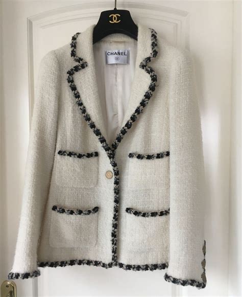 chanel white tweed coat|chanel tweed suit.